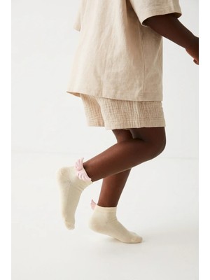 Bony Socks Çocuk Kanatlı Soket Çorap Ekru