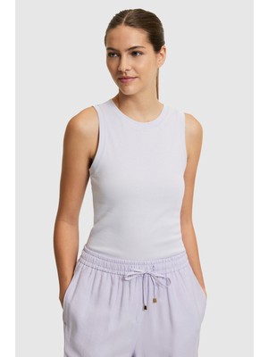 U.S. Polo Assn. Kadın Lila Bisiklet Yaka Basic Tişört 50323534-VR034