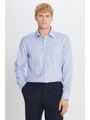 Altınyıldız Classics Ütü Gerektirmeyen %100 Pamuk Slim Fit Klasik Yaka Armürlü Gömlek