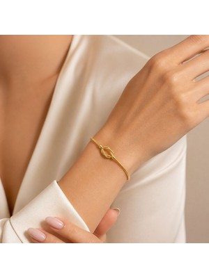 Sembol Gold 14 Ayar Altın Ajda Düğüm Kelepçe Bilezik 3,15 Gram