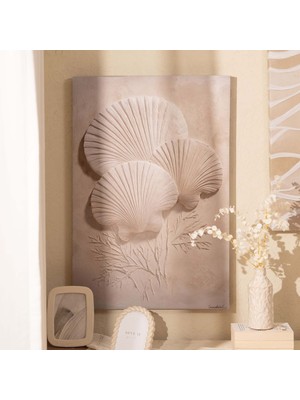 Evidea Deco Deniz Kabuğu Kanvas Tablo - Bej  - 60X90 cm