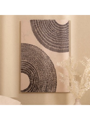 Evidea Deco Dark Line Kanvas Tablo - Bej / Siyah - 60X90 cm