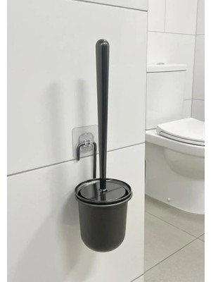 Okyanus Home Siyah Magic Fix Sihirli Yapışkanlı Wc Fırçalık