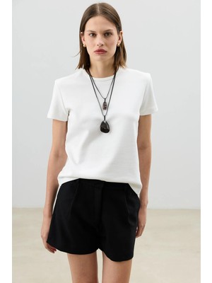 Antioch Ekru Basic Kadın T-Shirt