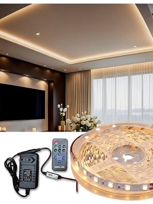 Hero Led 5 Metre 4040 Şerit LED Tak Çalıştır Hazır Set -  Aç Kapat Kumandalı Dimmerlı Şerit LED Set Tezgah Aydınlatma