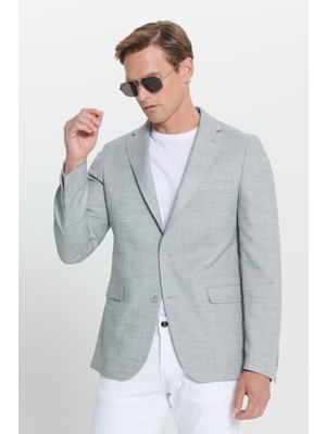 Altınyıldız Classics Slim Fit Dar Kesim Mono Yaka Kapak Cepli Diagonal Esnek Ceket