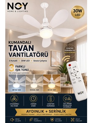 Empressco Noy Tavan Vantilatörü Işıklı Sessiz Kumandalı Ayarlı Işıklı - Fiyatı, Yorumları