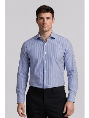 Bisse Lacivert Regular Fit Cepsiz Uzun Italyan Yaka Gömlek GMCZG261027_C39