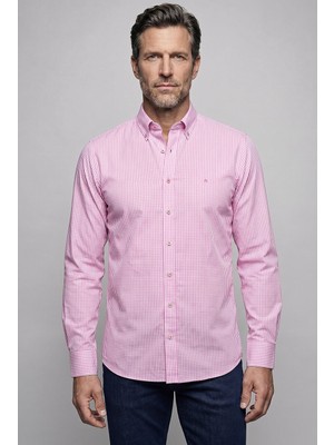 Bisse Pembe Regular Fit Cepsiz Uzun Paşa Yaka Gömlek GMEKS261040_C29