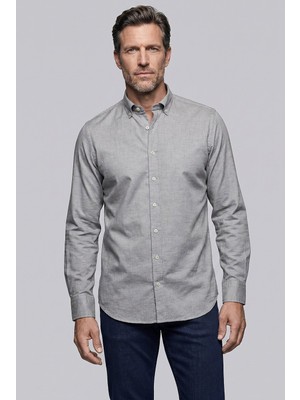 Bisse Yeşil Regular Fit Cepsiz Uzun Paşa Yaka Gömlek GMOKS261001_D47