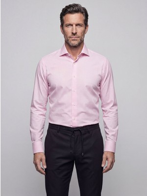 Bisse Pembe Regular Fit Cepsiz Uzun Italyan Kaya Gömlek GMEKS261074_C29