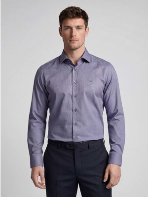 Bisse Lacivert Regular Fit Cepsiz Uzun Italyan Yaka Gömlek BSGMARS26324_39