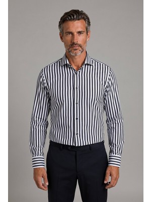 Bisse Siyah Regular Fit Cepsiz Uzun Italyan Yaka Gömlek GMCZG261002_C99
