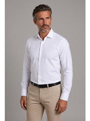 Bisse Beyaz Regular Fit Cepsiz Klasik Uzun Yaka Gömlek GMKLS252180_D01