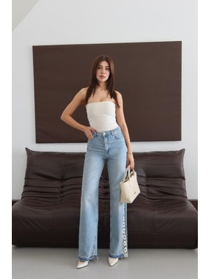 Lacarino 8265 Kadın Wide Leg Dantelli Pantolon