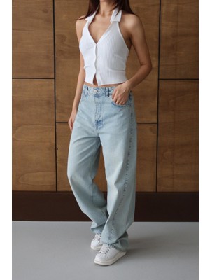 Lacarino 8186 Kadın Baggy Baloon Jean Pantolon