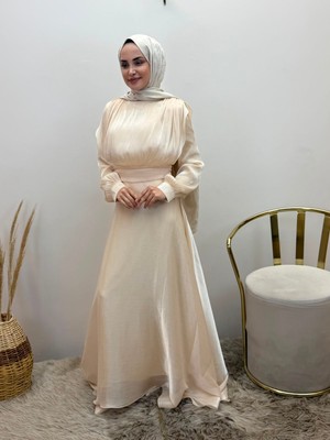 JOOQSTORE Simli Organize Şifon Elbise