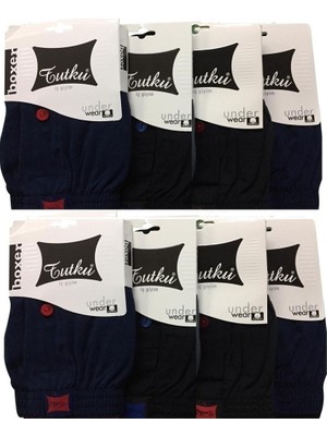 Tutku 8'li Fırsat Ürünü! Erkek Penye Havlu Bel Boxer Siyah Renk - 8 Adet