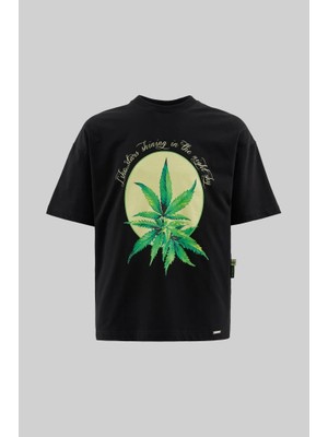 Machinist Erkek Herb Printed Baskılı Oversize Tişört Siyah