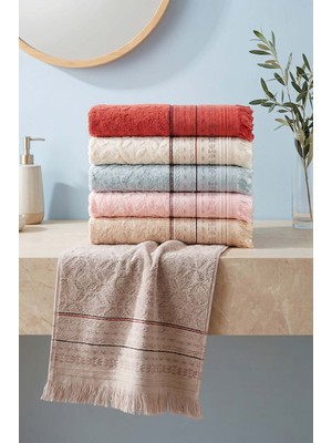 Misya 6\'lı %100 Pamuklu Havlu Seti 50X80 cm
