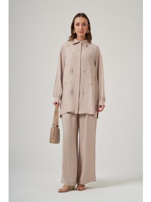 Nuss 1064 Taş Işlemeli Pantolonlu Takım