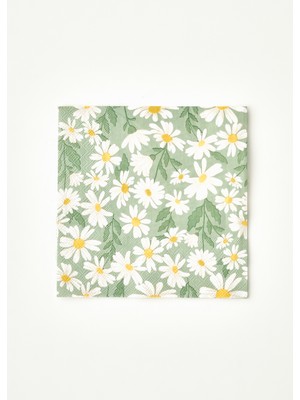 Bella Maison Daisy 20'li Yeşil Kağıt Peçete 33x33 Cm Düz Tasarım ile Sofra ve Parti Kullanımına Uygun