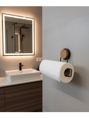 Okyanus Home Ahşap Desenli Magic Fix Sihirli Yapışkan Siyah Kağıt Havluluk