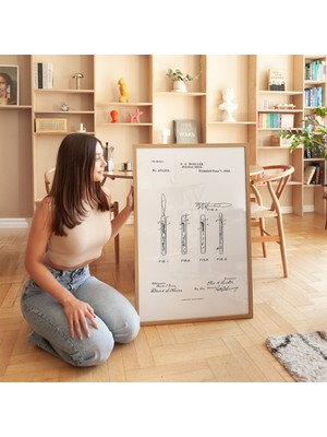 Pegziz Cerrahi Bıçak Patent Çizimi Tablosu Doktor Duvar Dekor Tablo