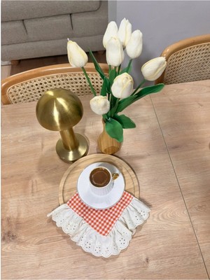 Nurgita Home Fistolu Fırfırlı Pitikare Kahve Sunum Peçetesi & Koktyel Peçete &sunumluk