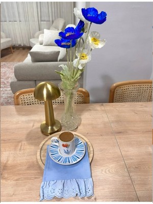 Nurgita Home Fistolu Ucu Fırfırlı Kahve Sunum Peçetesi & Kokteyl Peçete & Bardak Altlığı