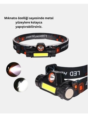Küçük Hazine Profesyonel Şarjlı LED Kafa Lambası – Uzun Mesafe + Ortam Aydınlatması