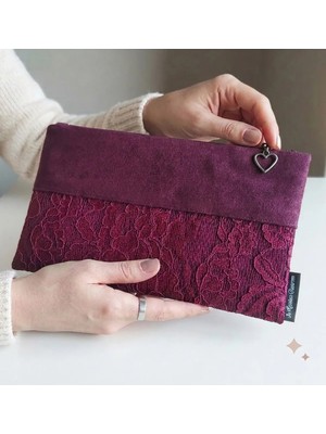 Ju Yaratıcı Tasarım  Kadın Portföy & Clutch Çanta Bordo