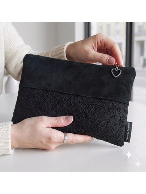 Ju Yaratıcı Tasarım  Kadın Portföy & Clutch Çanta Siyah