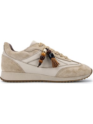Tamer Tanca Kadın Hakiki Deri Bej Sneakers & Spor Ayakkabı 488 5022 Bn Ayk Y26 Bej Dr/bej Suet