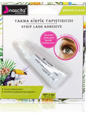 Nascita Şeffaf Takma Kirpik Yapıştırıcı 2,5 gr Suya Dayanıklı Özellikte Kullanım Alanı