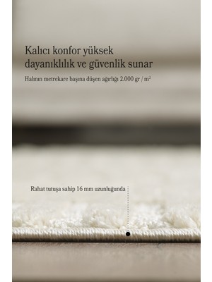 Tch Home Living Arktis Krem Iskandinav Yumuşak Jüt Taban Dokuma Halı Salon Mutfak Oturma Odası Koridor Yolluk Çocuk Odası Halısı 01123