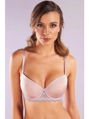 MiraLive Garland Big Size Plunge Bra, Açık Pembe Konforlu ve Şık Sütyen