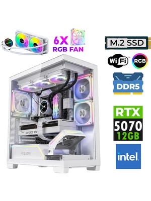 Xaser Jett X280 Intel I7 14700F 32GB Ddr5 Ram 1tb M.2 Nvme SSD 12GB RTX5070 Sıvı Soğutmalı Oyuncu Bilgisayarı