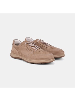 Erkek Vizon Desacomfort Bağcıklı Nubuk Deri Sneaker