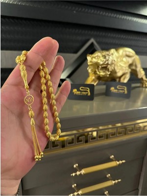 Master Series Ağalara Özel Ağa Tesbihi 22 Gr. 22 Ayar Altın Kaplama Tesbih