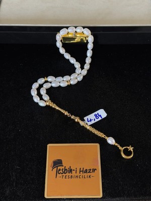 Premium ve Sadelikten Doğan Asalet Nadir Bulunan Beyzi Model Doğuran Inci Tesbih 14K Altın Imame ve Püskülün 4,84 Gr’lık Zarafetiyle Buluşuyor