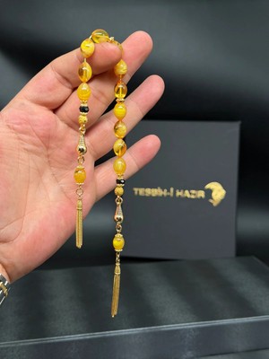 Premium Usta Işi Kuru Torna Hareli Sıkma Kehribar Zaza Tesbih