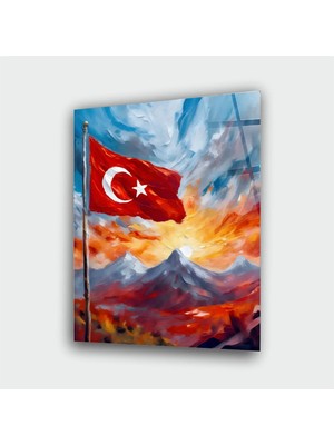 Alper Reklam Türk Bayrağı Cam Tablo