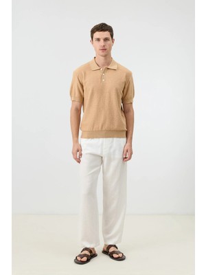 Antioch Camel Dokulu Polo Yaka Triko Erkek T-Shirt