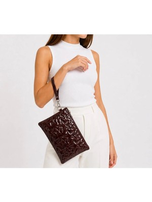 Wikidays.s Moda Trendi Kadın Orta Boy Yıldız Desenli El Çantası - Parlak Dokulu Bilek Askılı Portföy Clutch