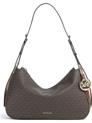 Michael Kors Kadın Marka Logolu Ayarlanabilir Omuz Askılı Gold Aksesuar Detaylı Günlük Kullanıma Uygun Şık Görünüşlü Kahverengi Omuz Çantası 30F5GY5M2B 252