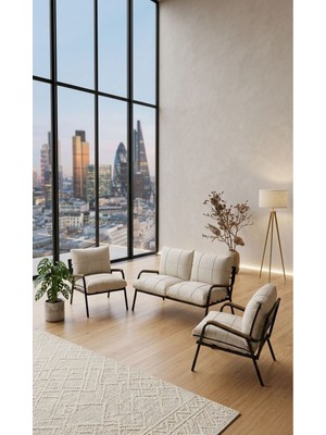 Sofmina Balkon, Bahçe, Cafe, Metal Kanepe Koltuk Takımı , Bahçe Mobilyası, 211