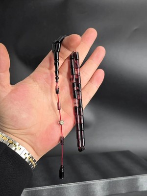 Usta Imzalı Hareli Sıkma Kehribar Tesbih Özel Sistemli Püsküllü