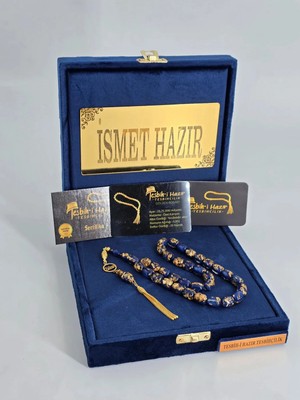 24 Ayar Altın Parçacıklı Sertifikalı Kişiye Özel Isimli Tesbih 14 Ayar Altın Kaplama Özel Tasarım