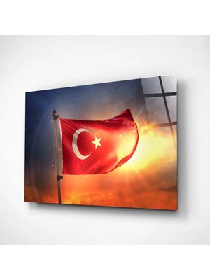 Alper Reklam Türk Bayrağı Cam Tablo
